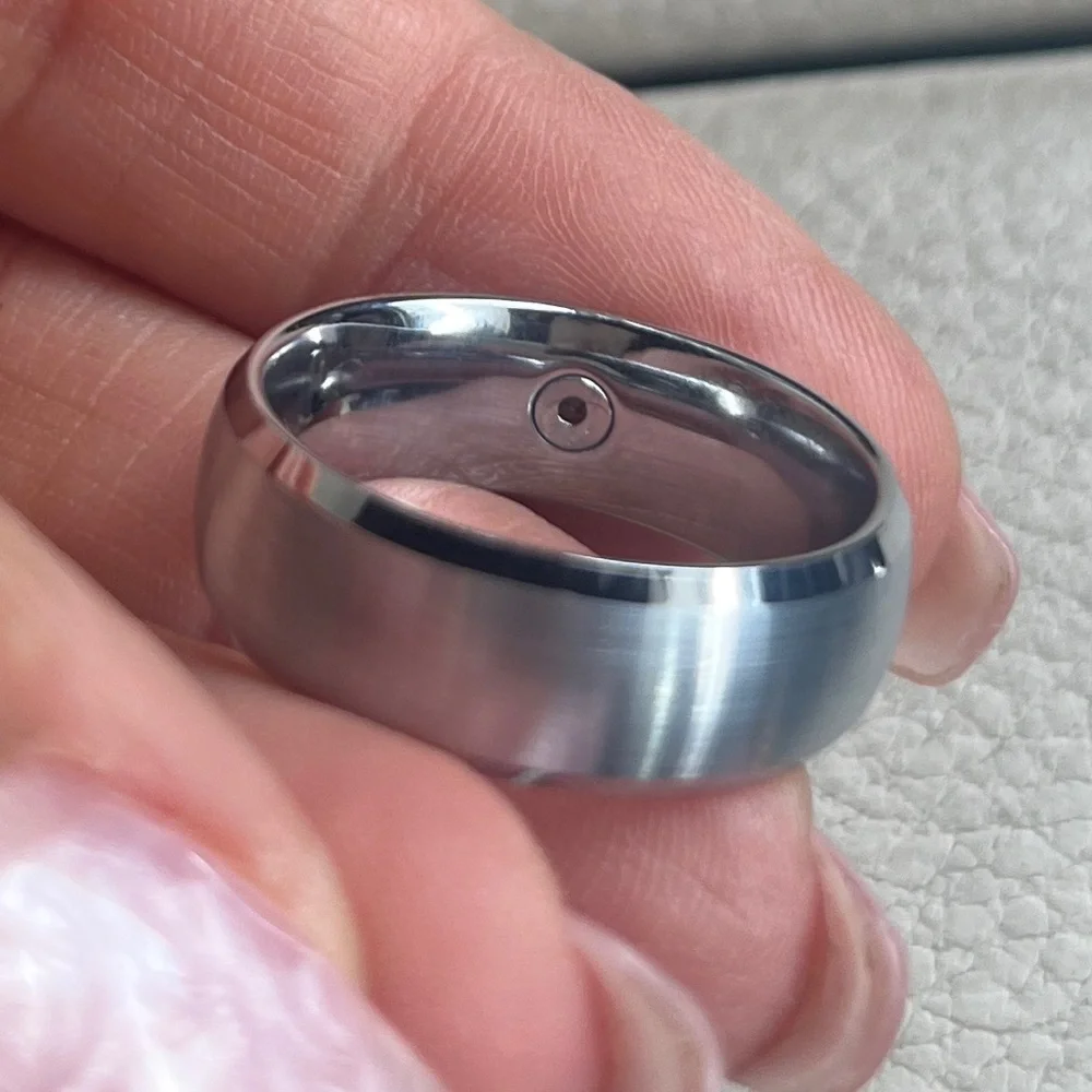 New dome 8mm CZ Tungsten Wedding Ring sizes 9 - 12